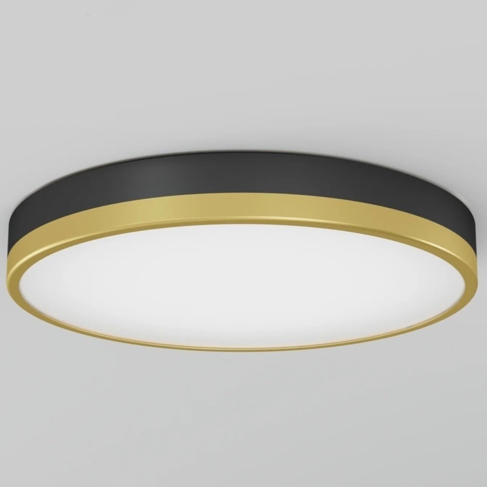 Artika Kent LED Ceiling Light Matte Black Gold Accent 15in